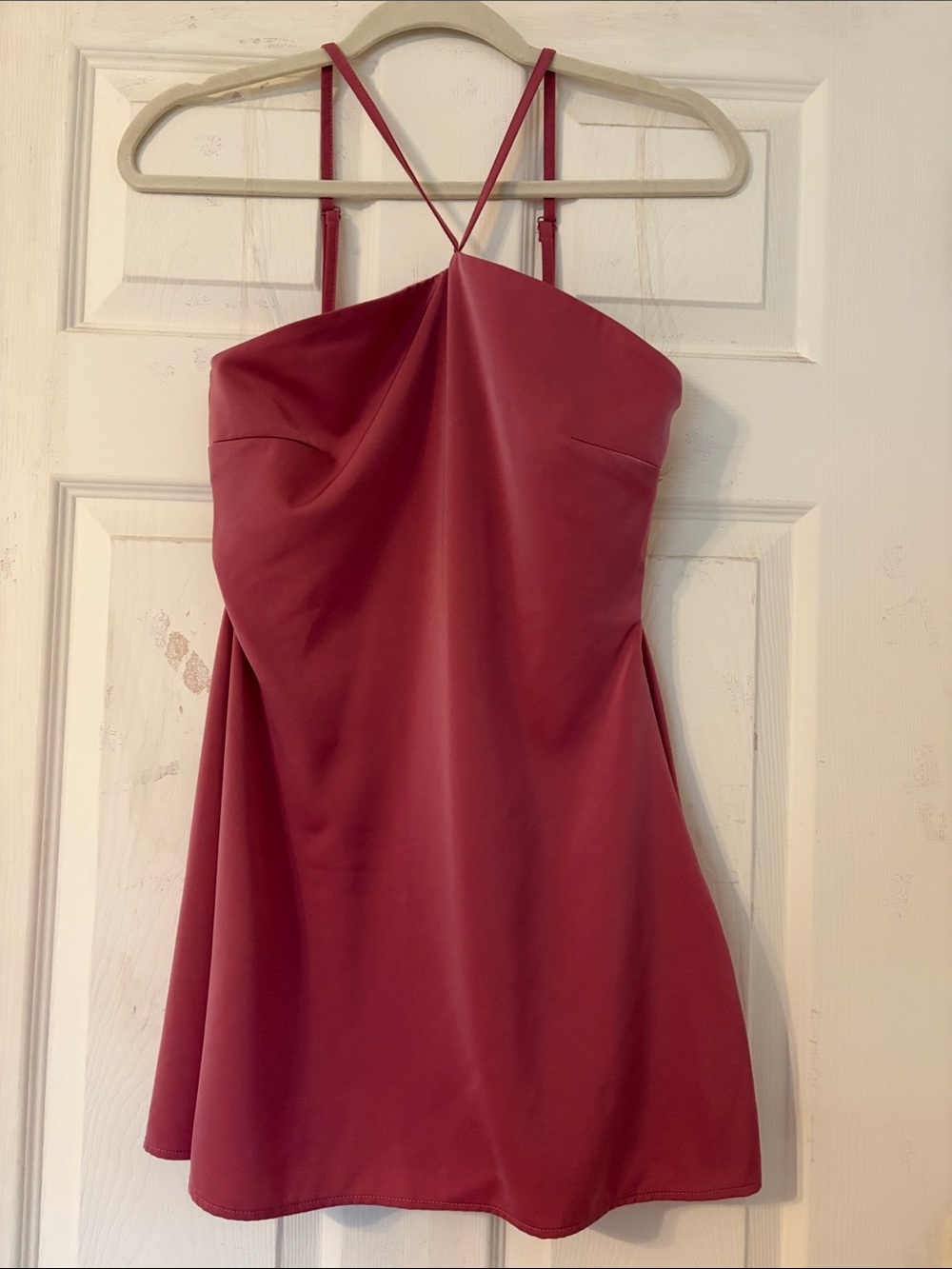 Sleek Burgundy Strappy Mini Dress